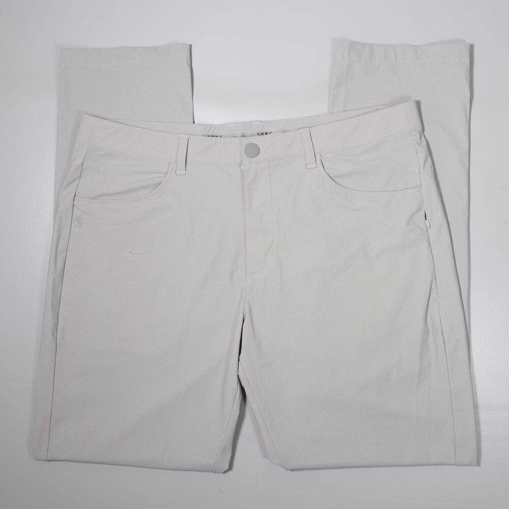 Rhone Momentum Golf Five Pocket Pant Gray Dot Nylon Stretch Mens 36 x 33